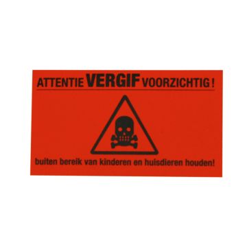 Sticker Doodshoofd Vergif 9x5cm (x 98 st